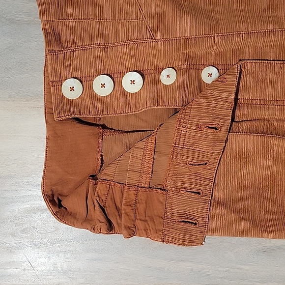Free People orange/pink button up mini skirt NWOT - Picture 4 of 10